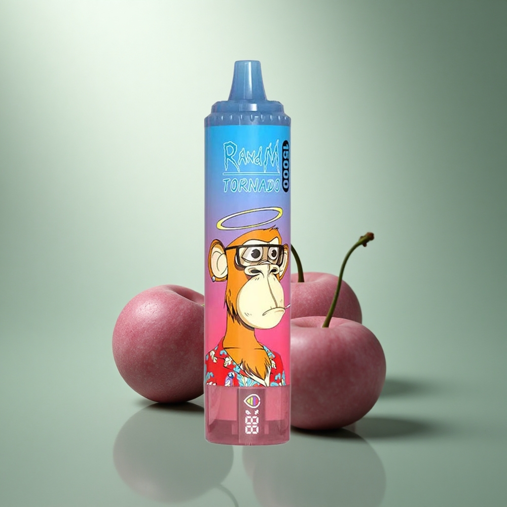 RandM Fumot Tornado 15000 Puffs Blauwe Framboos Kers met Mesh Coil en LCD-scherm