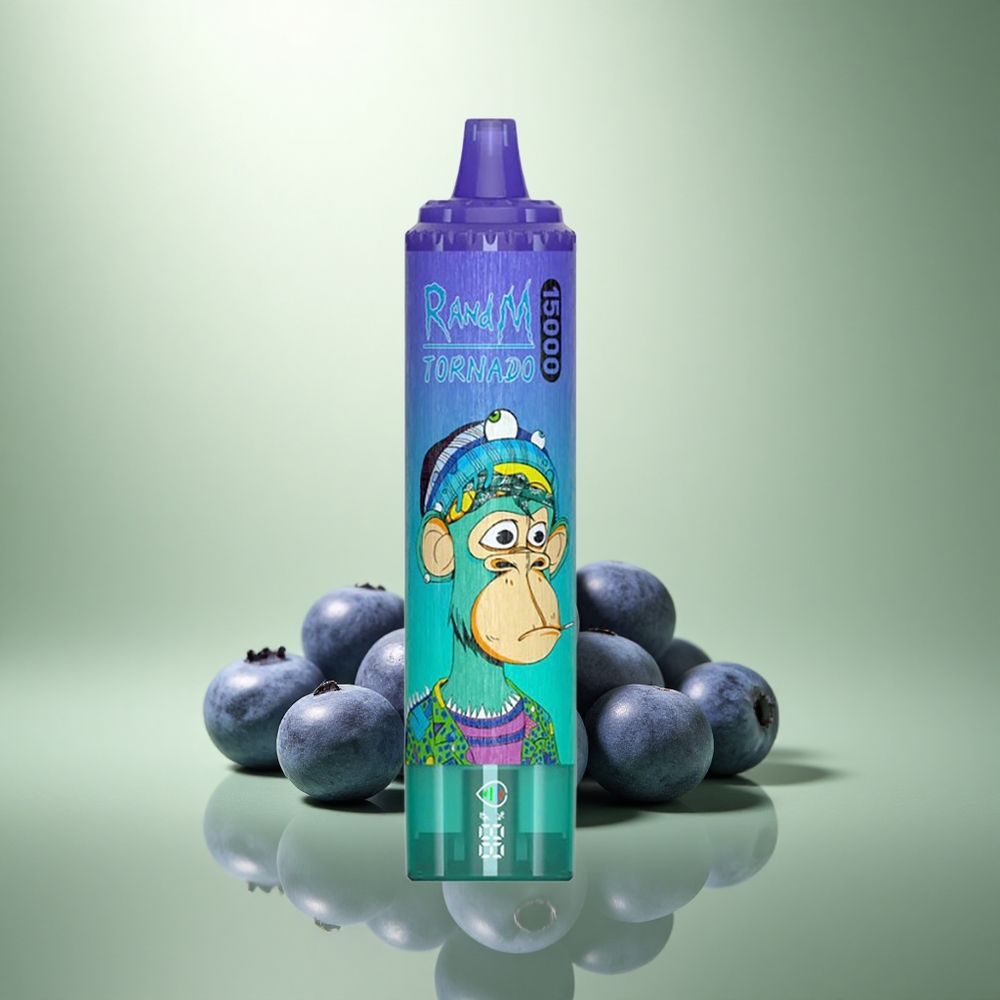 RandM Fumot Tornado 15000 Puffs Blauwebes Op IJs met 25ml en Mesh Coil