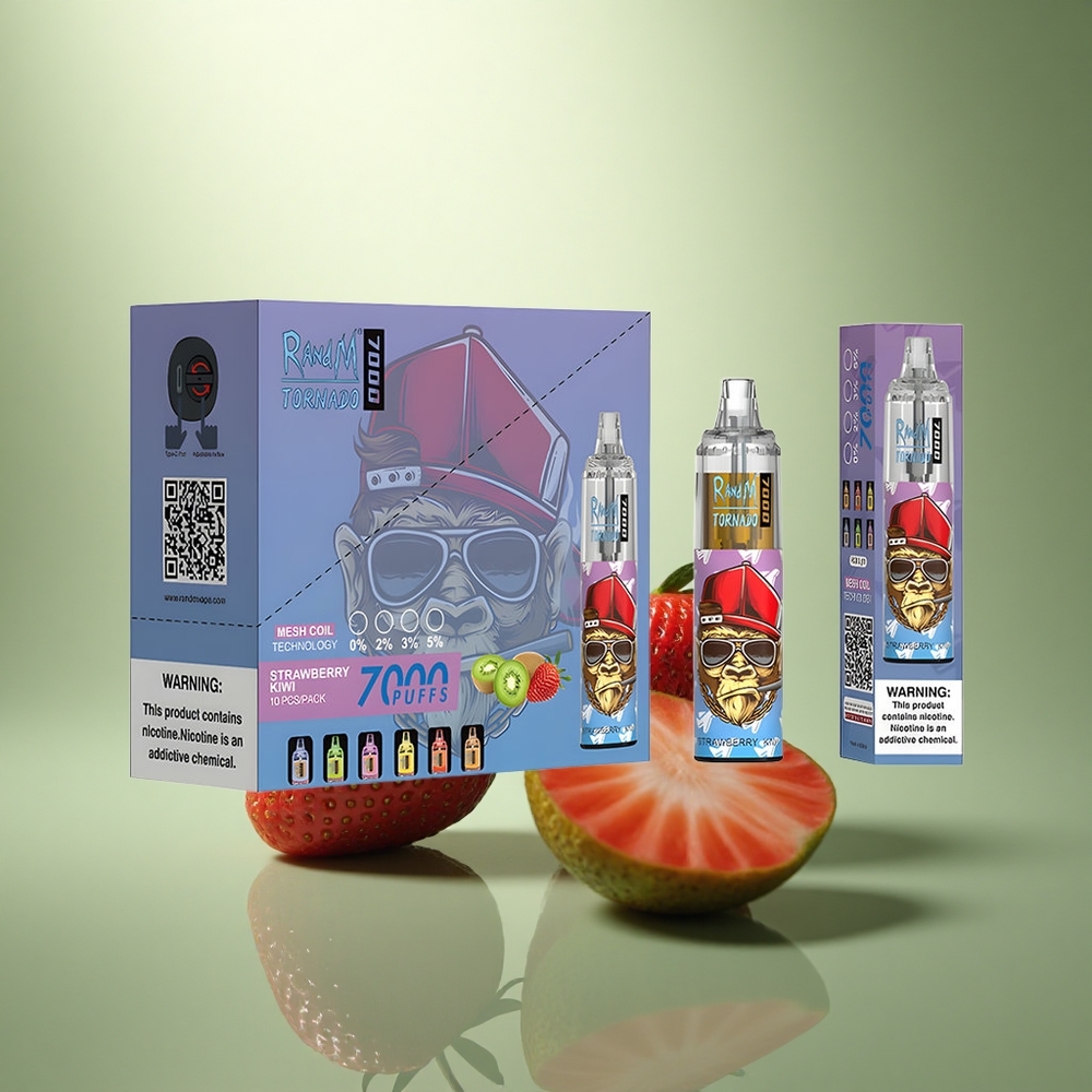 RandM Fumot Tornado 7000 Puffs Aardbei Kiwi Mesh Coil Type-C
