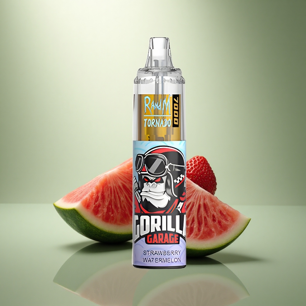 RandM Fumot Tornado 7000 Puffs Aardbei Watermelon Mesh Coil Type-C RGB Licht