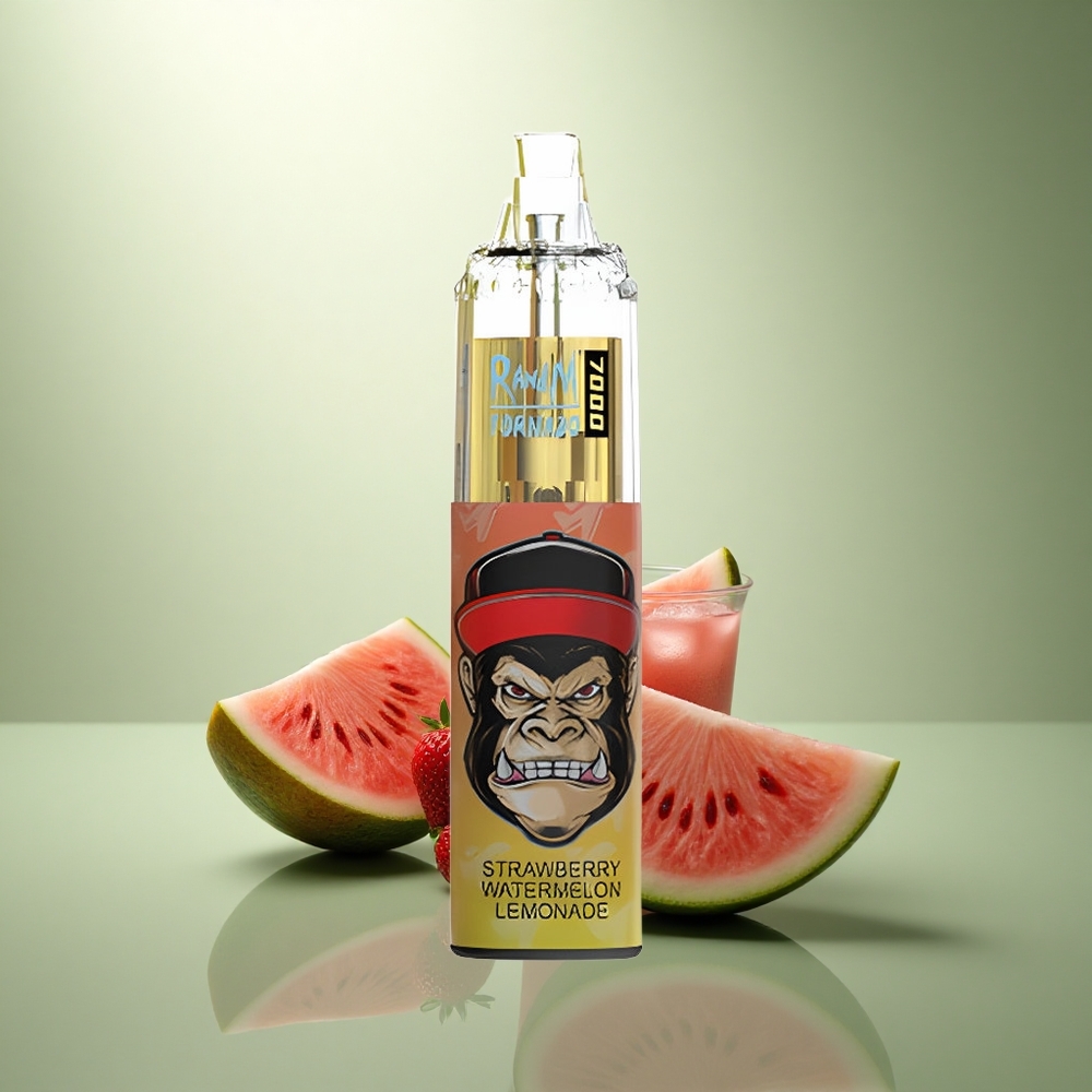 RandM Fumot Tornado 7000 Puffs Aardbeien Watermeloen Limonade met Mesh Coil en Type-C Poort
