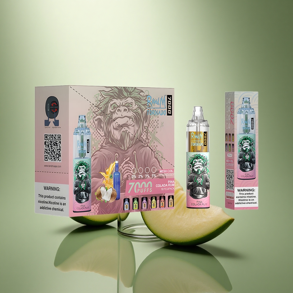 RandM Fumot Tornado 7000 Puffs Pina Colada Rum 850 MAH Mesh Coil RGB Licht