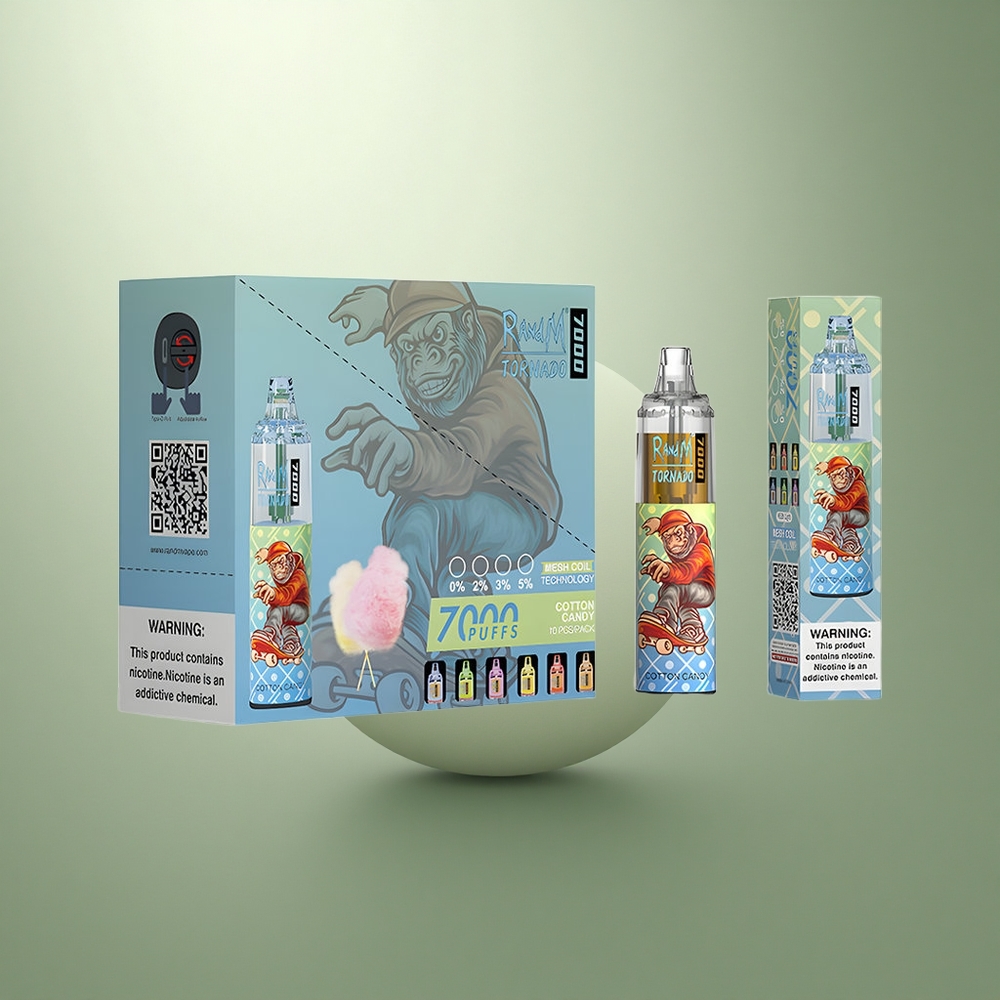 RandM Fumot Tornado 7000 Puffs Suikerwat Draadloos met Mesh Coil en RGB Licht