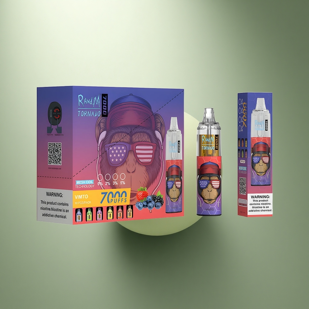 RandM Fumot Tornado 7000 Puffs Vimto Mesh Coil Type-C RGB