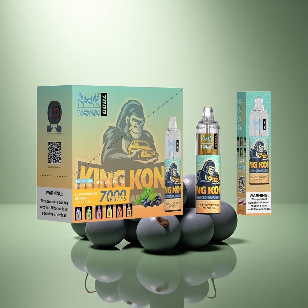 RandM Fumot Tornado 7000 Puffs Zwarte Bes Menthol Mesh Coil Type-C