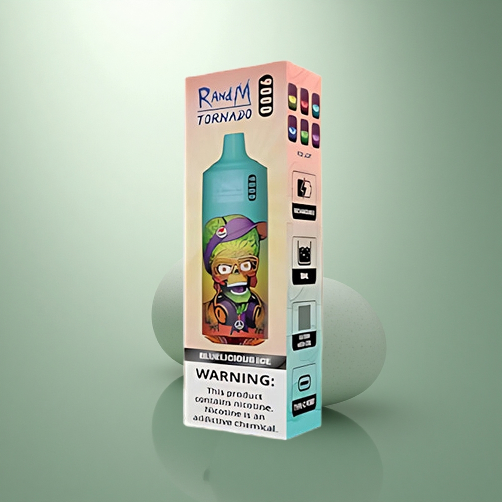 RandM Fumot Tornado 9000 Puffs Blauwheerlijk IJs 850 mAh Mesh Coil RGB Display