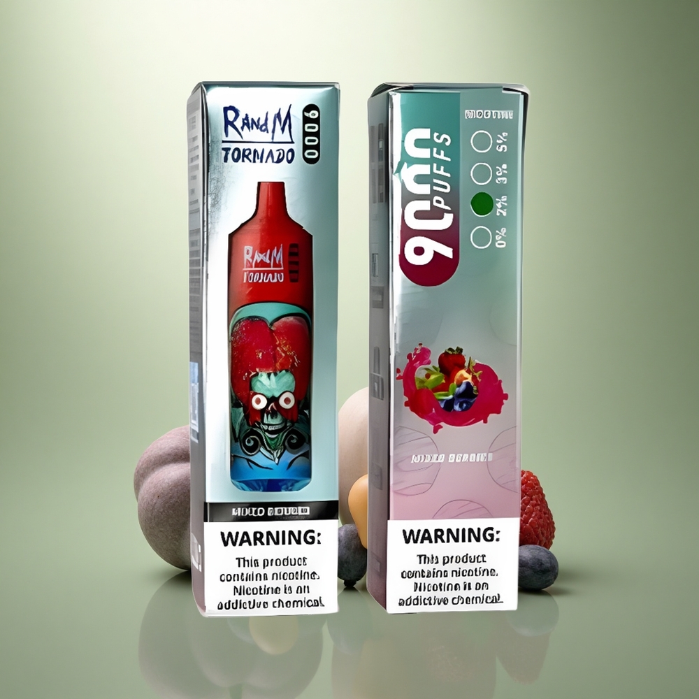 RandM Fumot Tornado 9000 Puffs Gemengde Bessen Mesh Coil RGB Display 18 mL