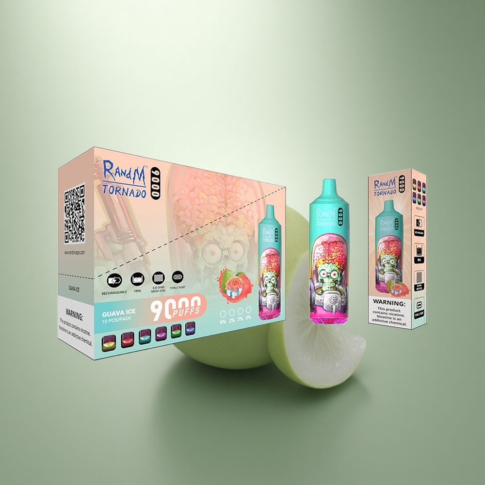 RandM Fumot Tornado 9000 Puffs Guava IJs Mesh Coil RGB