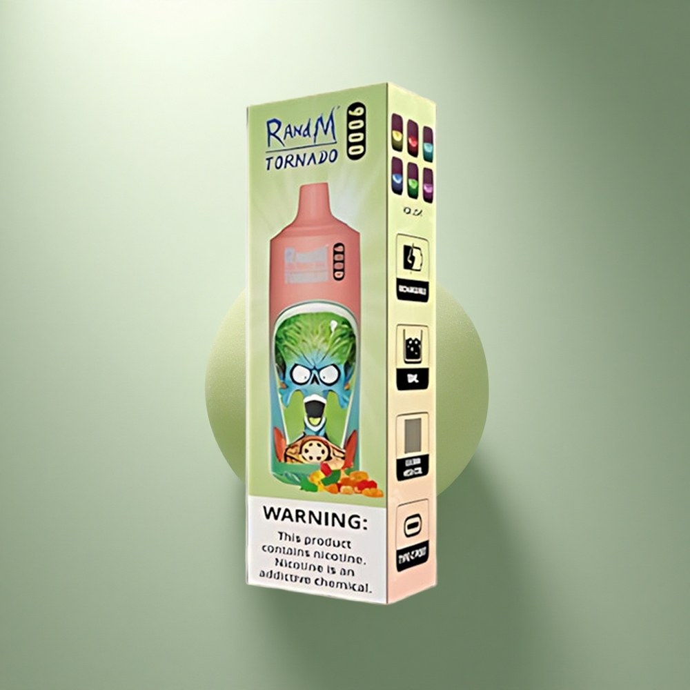 RandM Fumot Tornado 9000 Puffs Gummy Beer Mesh Coil 18 mL RGB Display