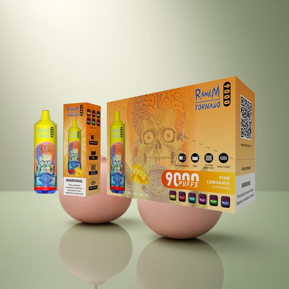 RandM Fumot Tornado 9000 Puffs Roze Limonade 9000 Mesh RGB